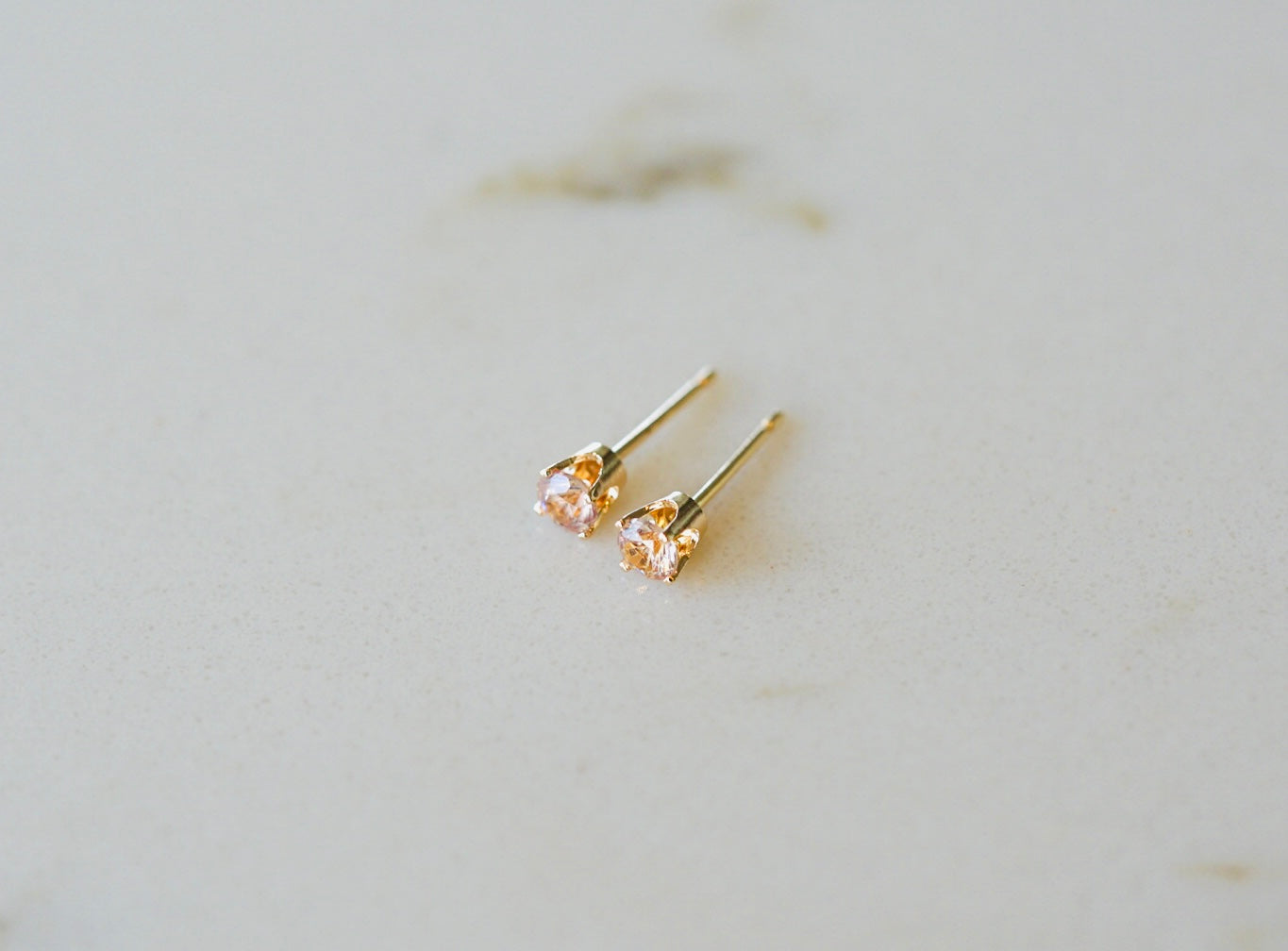 Gold Garnet Studs
