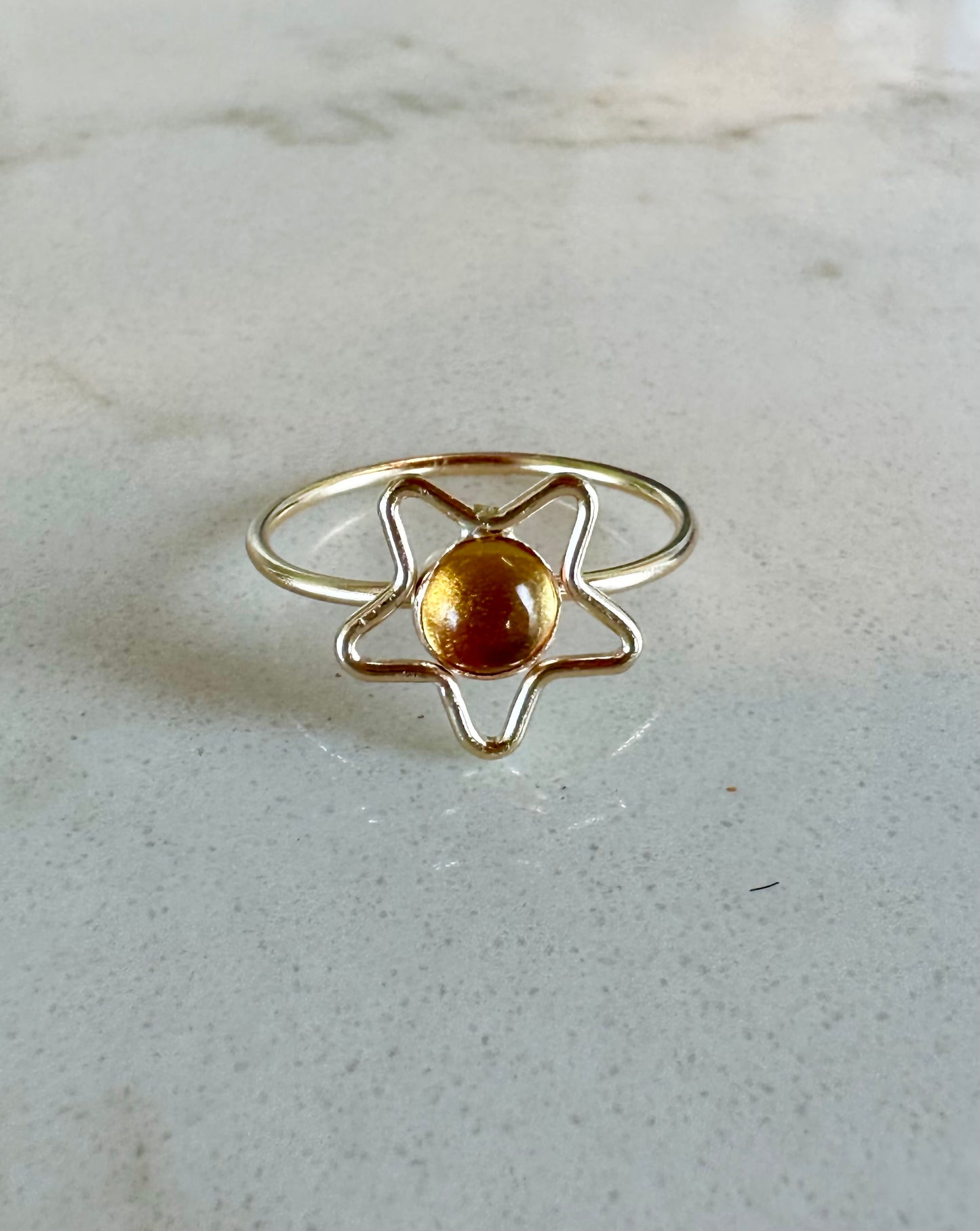 Citrine Star Ring