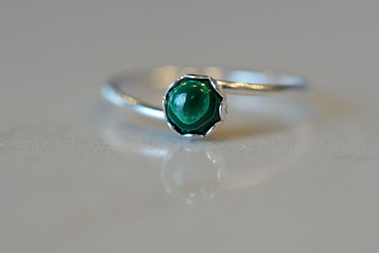 Malachite Twist Silver Stacker