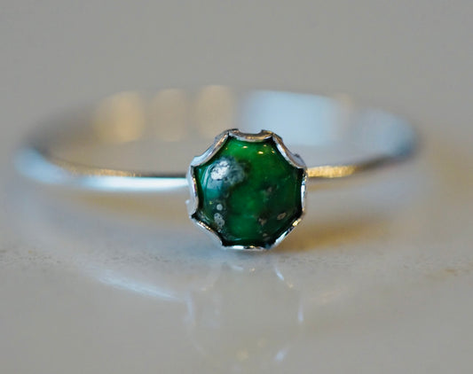 Green Turquoise Silver Stacker