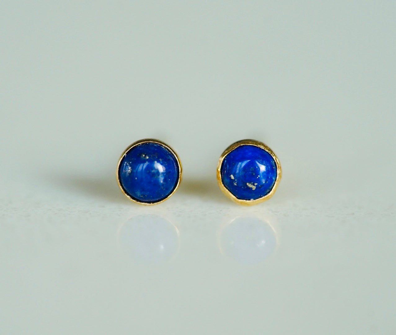 Gold Lapis Studs