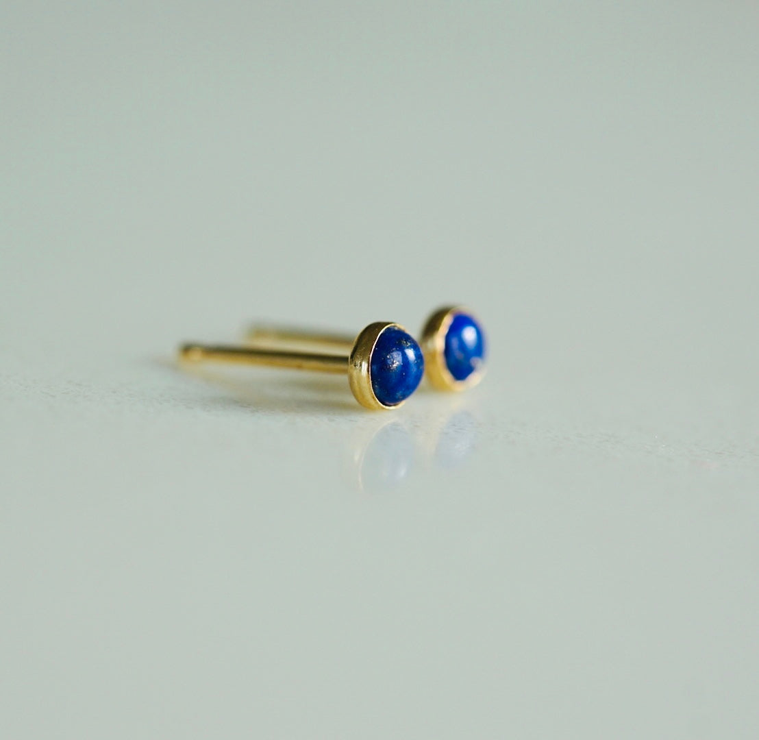 Gold Lapis Studs