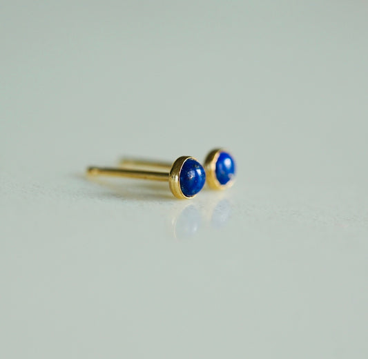 Gold Lapis Studs