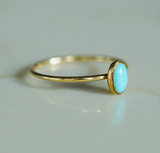 Oval Turquoise Gold Stacker