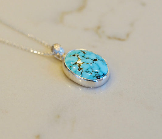 Silver Kingman Turquoise Necklace